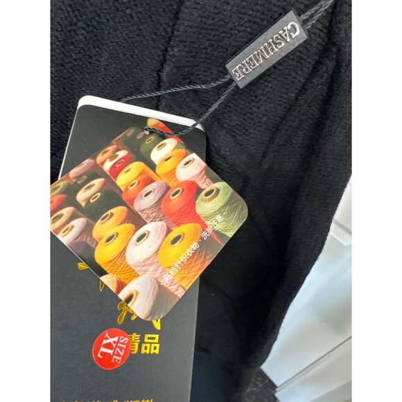 Cashmere Womens Long Black Cardigan Sweater Hoodie W/Cable Knit Pattern Soft - Picture 15 of 16